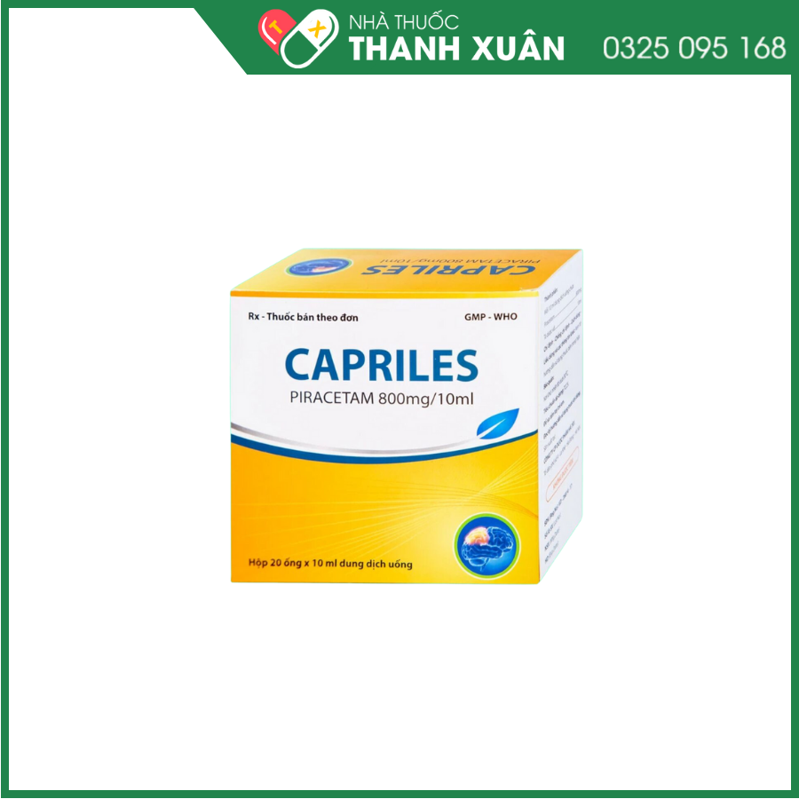 Capriles 800mg/10ml điều trị rung giật cơ, thiếu máu não